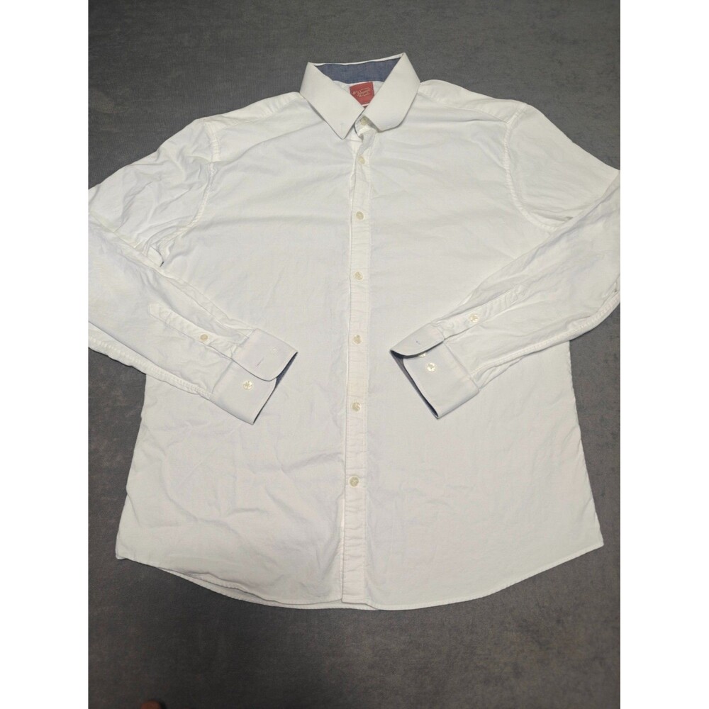 Original Penguin Men's White Slim Fit Button Up Shirt 16.5 34/35 Long Sleeve